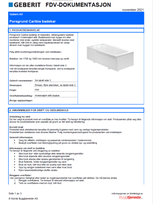 FDV_Porsgrund Caribia badekar FDV_Porsgrund Caribia badekar