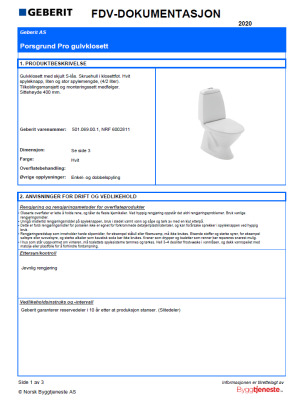 FDV_Porsgrund Pro gulvklosett 501.069.00.1